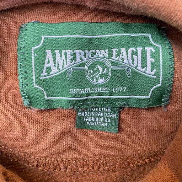 American Eagle Men's Hoodie Large Sweatshirt With Front Pocket & Sewn on Letteri - Picture 7 of 11